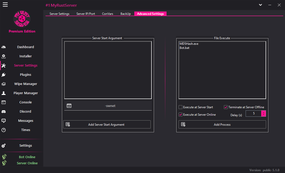 MyRustServer screenshot 10 – Rust server manager for Windows