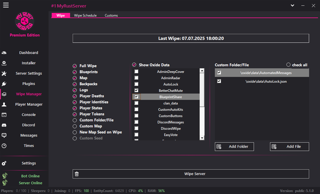 MyRustServer screenshot 16 – Rust server manager for Windows