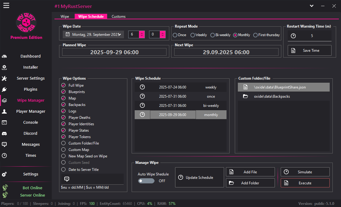 MyRustServer screenshot 17 – Rust server manager for Windows
