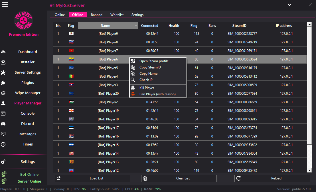 MyRustServer screenshot 21 – Rust server manager for Windows