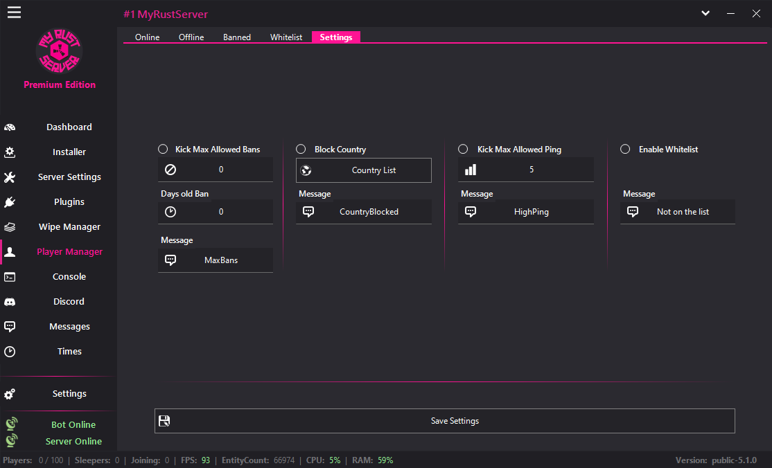 MyRustServer screenshot 24 – Rust server manager for Windows
