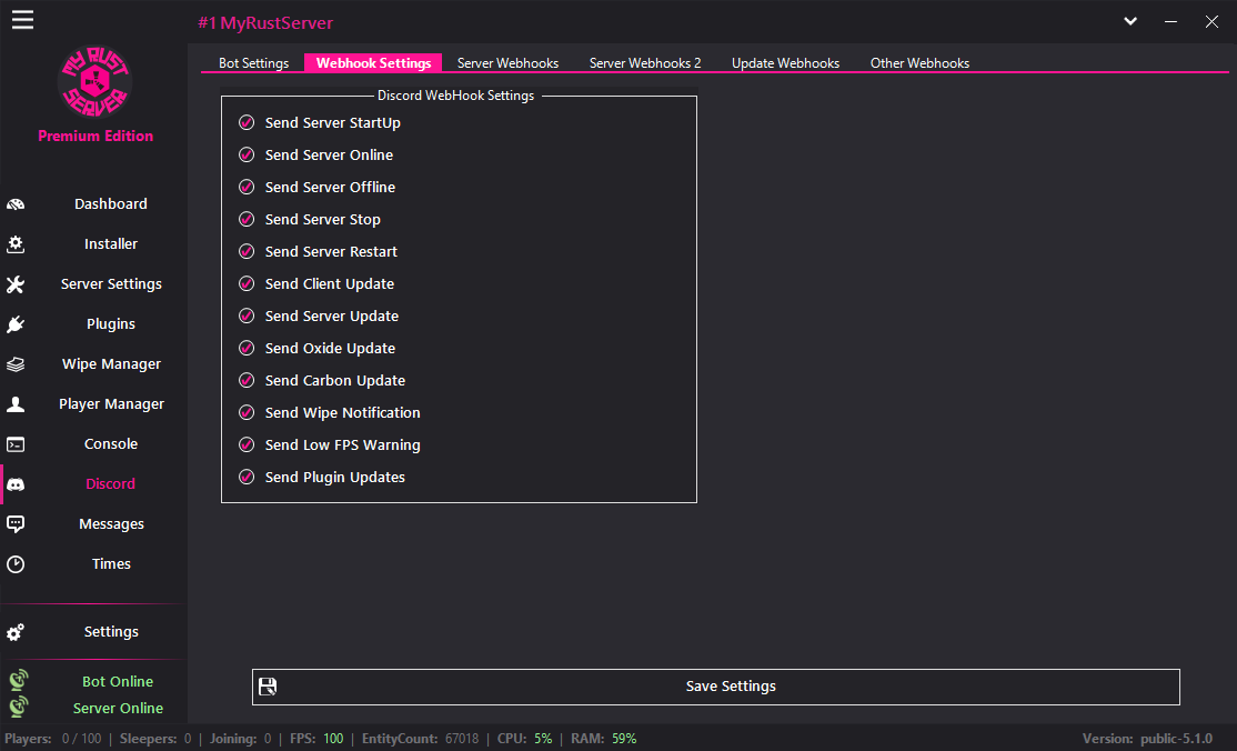 MyRustServer screenshot 27 – Rust server manager for Windows