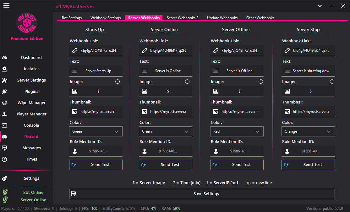MyRustServer screenshot 28 – Rust server manager for Windows