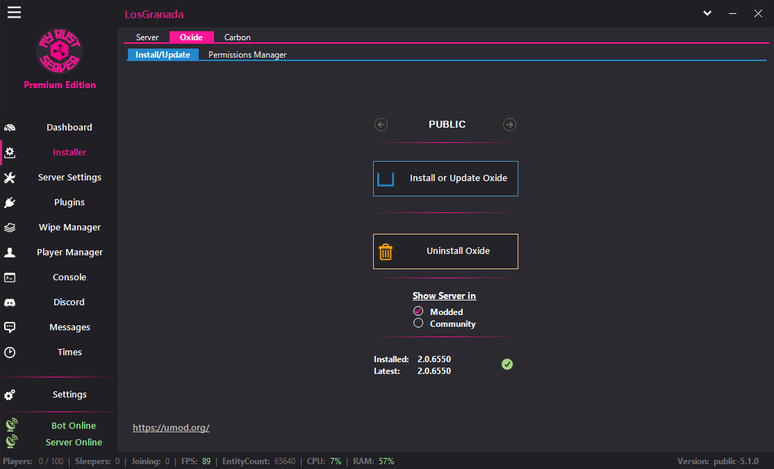 MyRustServer screenshot 3 – Rust server manager for Windows