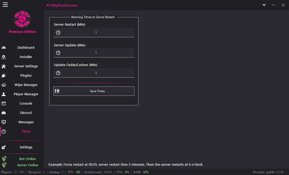 MyRustServer screenshot 34 – Rust server manager for Windows