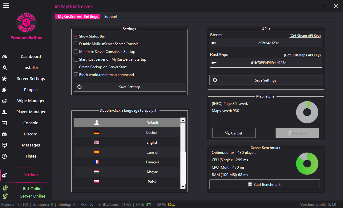 MyRustServer screenshot 35 – Rust server manager for Windows