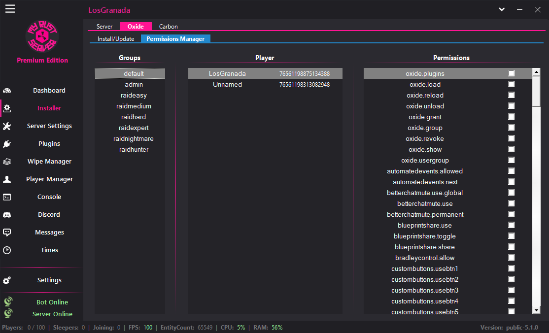 MyRustServer screenshot 4 – Rust server manager for Windows