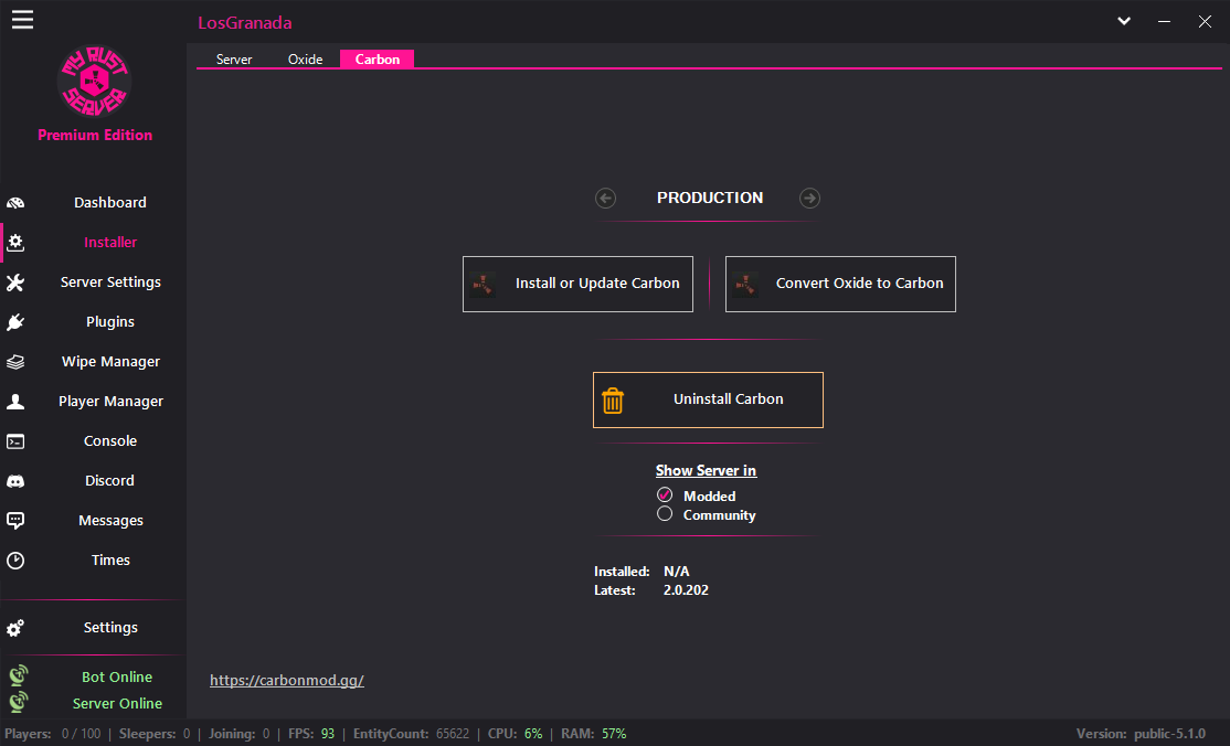 MyRustServer screenshot 5 – Rust server manager for Windows