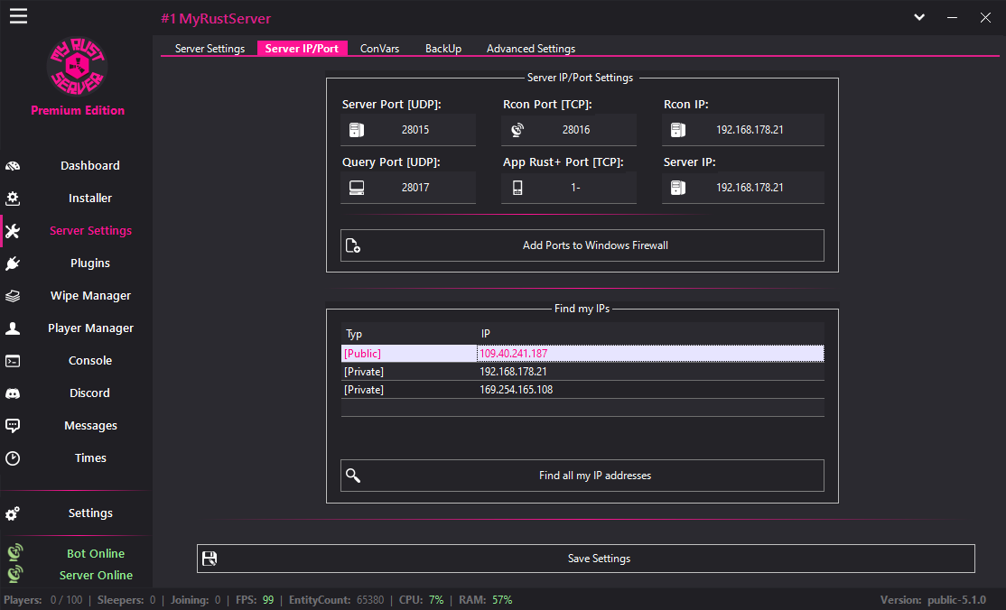 MyRustServer screenshot 7 – Rust server manager for Windows