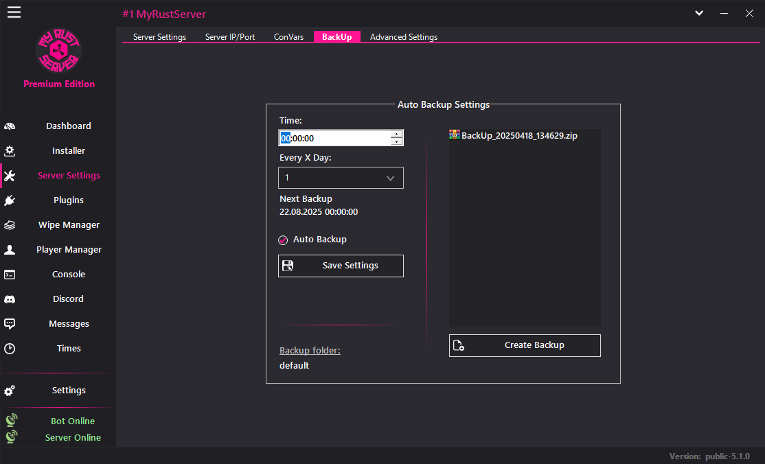 MyRustServer screenshot 9 – Rust server manager for Windows
